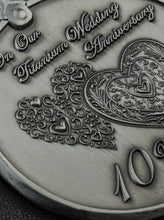 Load image into Gallery viewer, On Our 10th (Titanium) Wedding Anniversary Medal - Antique Silver