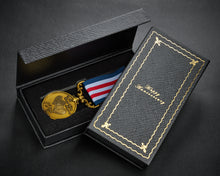 Load image into Gallery viewer, On Our 10th (Titanium) Wedding Anniversary Medal in Case - Antique Gold