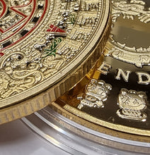 Load image into Gallery viewer, Aztec Calendar 40mm Coin 30g. 24ct Gold
