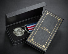 Load image into Gallery viewer, On Our 20th Porcelain Wedding Anniversary Medal in Case - Antique Silver