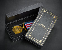 Load image into Gallery viewer, On Our 20th Porcelain Wedding Anniversary Medal in Case - Antique Gold