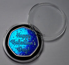 Load image into Gallery viewer, Happy Valentines Day 'I Love You' - Silver with Blue Enamel