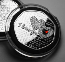 Load image into Gallery viewer, Happy Birthday 'I Love you' with Gemstone - Silver