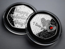 Load image into Gallery viewer, Happy Valentines Day 'I Love You' - Silver with Red Diamante Gemstone