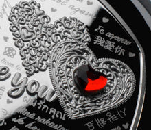 Load image into Gallery viewer, Happy Valentines Day 'I Love You' - Silver with Red Diamante Gemstone