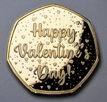 Load image into Gallery viewer, Happy Valentines Day 'I Love You' - 24ct Gold with Red Diamante Gemstone