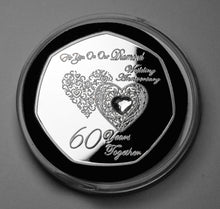 Load image into Gallery viewer, On Our 60th Wedding Anniversary 'I Love You' with Gemstone - Silver