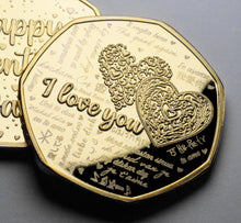 Load image into Gallery viewer, Happy Valentines Day 'I Love You' - 24ct Gold