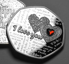 Load image into Gallery viewer, Happy Birthday 'I Love you' with Gemstone - Silver