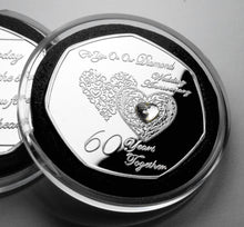 Load image into Gallery viewer, On Our 60th Wedding Anniversary 'I Love You' with Gemstone - Silver