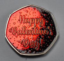 Load image into Gallery viewer, Happy Valentines Day 'I Love You' - Silver with Red Enamel. Diamante