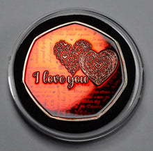 Load image into Gallery viewer, Happy Valentines Day 'I Love You' - Silver with Red Enamel