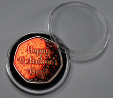 Load image into Gallery viewer, Happy Valentines Day 'I Love You' - Silver with Red Enamel. Diamante
