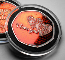 Load image into Gallery viewer, Happy Valentines Day 'I Love You' - Silver with Red Enamel