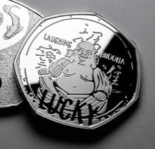 Load image into Gallery viewer, Laughing Buddha Lucky Coin - Silver
