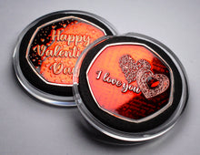 Load image into Gallery viewer, Happy Valentines Day 'I Love You' - Silver with Red Enamel. Diamante