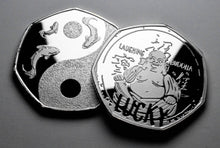 Load image into Gallery viewer, Laughing Buddha Lucky Coin - Silver