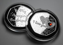 Load image into Gallery viewer, To My Amazing Boyfriend - I Love You - Silver with Diamante