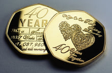 Load image into Gallery viewer, On Our 40th Wedding Anniversary 'And Still Counting' - 24ct Gold