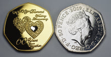 Load image into Gallery viewer, On Your 60th Diamond Wedding Anniversary with Diamante Gemstone - Gold