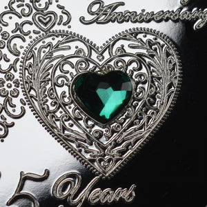On Your 55th Wedding Anniversary with Emerald Gemstone - Silver