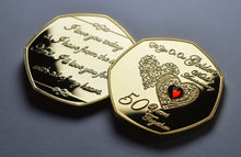 Load image into Gallery viewer, For You On Our 50th Wedding Anniversary - 24ct Gold with Gemstone