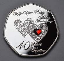Load image into Gallery viewer, On Your 40th Wedding Anniversary 'And Still Counting' - Silver with Gemstone