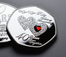 Load image into Gallery viewer, On Your 40th Wedding Anniversary 'And Still Counting' - Silver with Gemstone