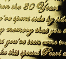Load image into Gallery viewer, On Your 30th Wedding Anniversary with Pearl Gemstone - 24ct Gold