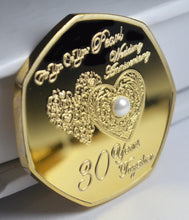 Load image into Gallery viewer, On Your 30th Wedding Anniversary with Pearl Gemstone - 24ct Gold