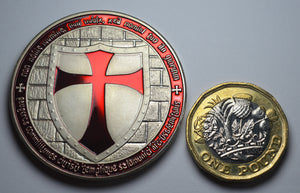 Knights Templar with Red Enamel - Silver