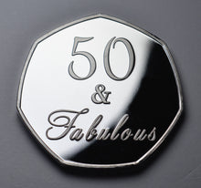 Load image into Gallery viewer, 50th Birthday &#39;Fifty &amp; Fabulous&#39; Shimmer &amp; Sparkles - Silver