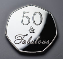 Load image into Gallery viewer, 50th Birthday 'Fifty & Fabulous' Shimmer & Sparkles - Silver