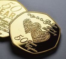 Load image into Gallery viewer, 50th Wedding Anniversary 'And Still Counting' - 24ct Gold