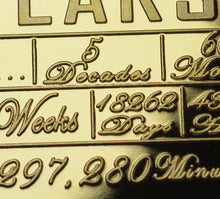 Load image into Gallery viewer, 50th Wedding Anniversary 'And Still Counting' - 24ct Gold