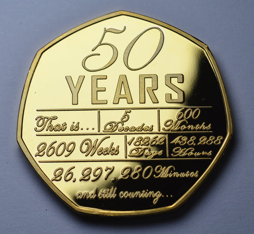 50th Wedding Anniversary 'And Still Counting' - 24ct Gold