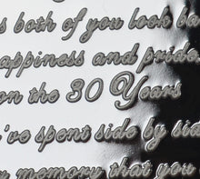 Load image into Gallery viewer, On Your 30th Pearl Wedding Anniversary - Silver