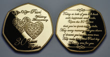 Load image into Gallery viewer, On Your 30th Pearl Wedding Anniversary - 24ct Gold