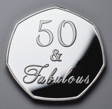 Load image into Gallery viewer, 50th Birthday 'Fifty and Fabulous' - Silver