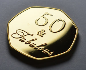 50th Birthday 'Fifty & Fabulous' - 24ct Gold