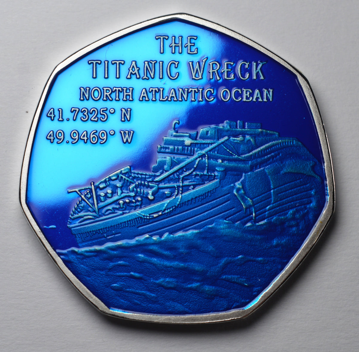 RMS Titanic - Silver - Blue Enamel – The Commemorative Coin Company