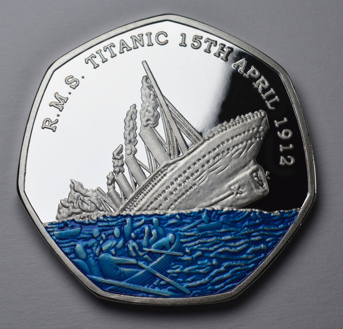 RMS Titanic - Silver - Blue Enamel – The Commemorative Coin Company