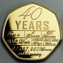 Load image into Gallery viewer, On Our 40th Wedding Anniversary 'And Still Counting' - 24ct Gold