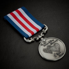 Load image into Gallery viewer, On Our 5th Wooden Wedding Anniversary Medal in Case - Antique Silver