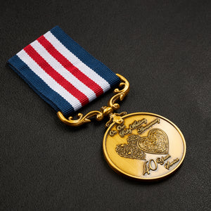 Our 40th Ruby Wedding Anniversary Medal 'Distinguished Service & Bravery in the Field' in Case - Antique Gold