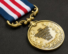 Load image into Gallery viewer, Our 30th Pearl Wedding Anniversary Medal 'Distinguished Service & Bravery in the Field' in Case - Antique Bronze