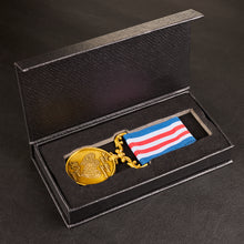Load image into Gallery viewer, Our 30th Pearl Wedding Anniversary Medal 'Distinguished Service & Bravery in the Field' in Case - Antique Gold