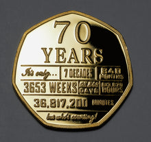 Load image into Gallery viewer, 70th Birthday 'But Who's Counting' - 24ct gold