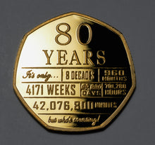 Load image into Gallery viewer, 80th Birthday 'But Who's Counting' - 24ct gold