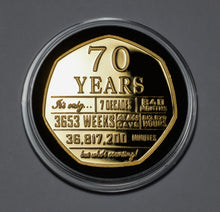 Load image into Gallery viewer, 70th Birthday 'But Who's Counting' - 24ct gold